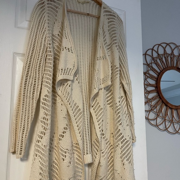 Lovestitch Cream Open-Knit Cardigan - Picture 1 of 5